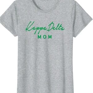 Mom Short Sleeve Tee - Gray with Green Script